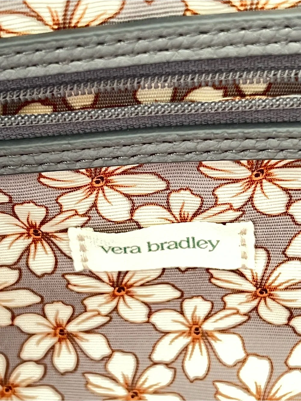 EUC Vera Bradley Gray Hobo Bag